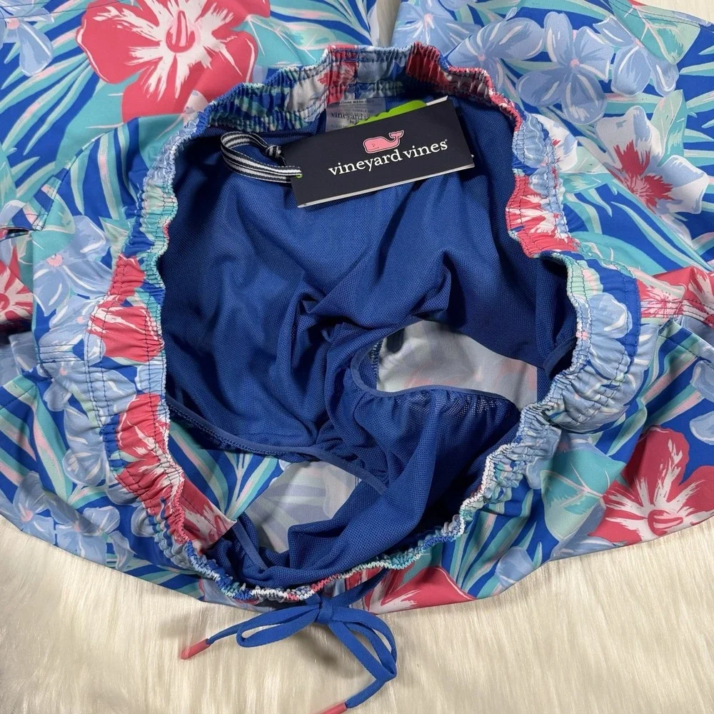 Vineyard Vines Size Medium Floral Tide‎ Blue Printed Piped 7